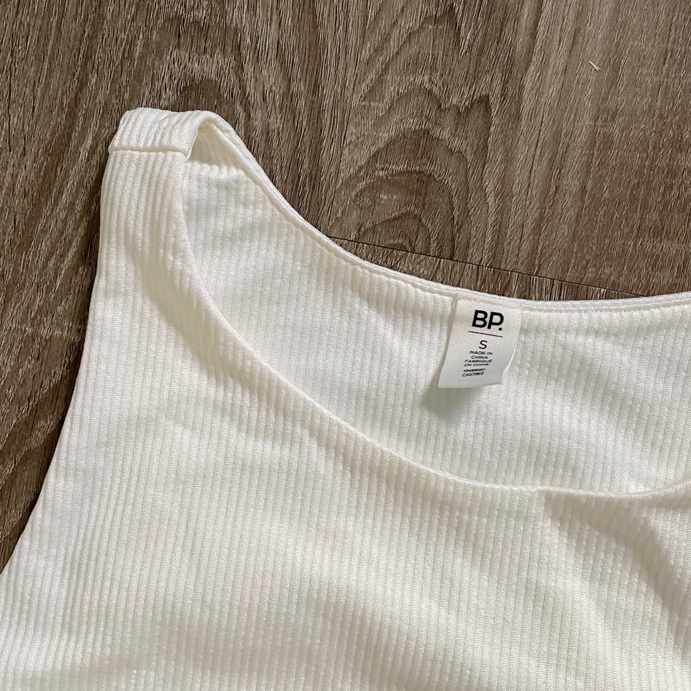 White Ribbed Tank Bodysuit - Women Tops - Picture 2 of 4
